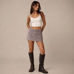 AE Corduroy Mini Skirt Y2K Balletcore Soft Grunge Academia Festival Purple SZ 00